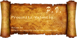Prosznitz Valentin névjegykártya